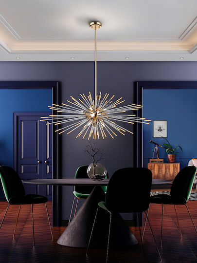 Evasion Adjustable Pendant Light Gold 100x100cm