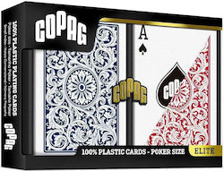 Copag Elite Poker Double Plastic Playing Cards Deck Regular Index Red & Blue Color