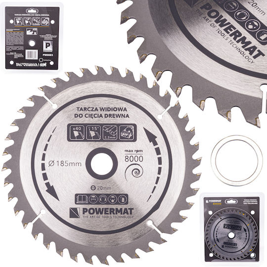 Red Technic Δίσκος Κοπής Ξύλου με 40 Δόντια 185mm
