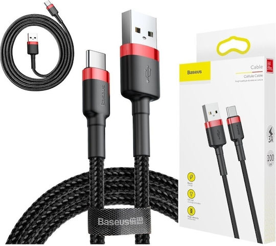 Baseus Cafule USB 2.0 Cable USB-C male - USB-A PD Κόκκινο 1m CATKLF-B91