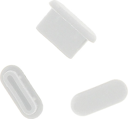 Silicone Anti-dust Plug Type C White 10 Pieces
