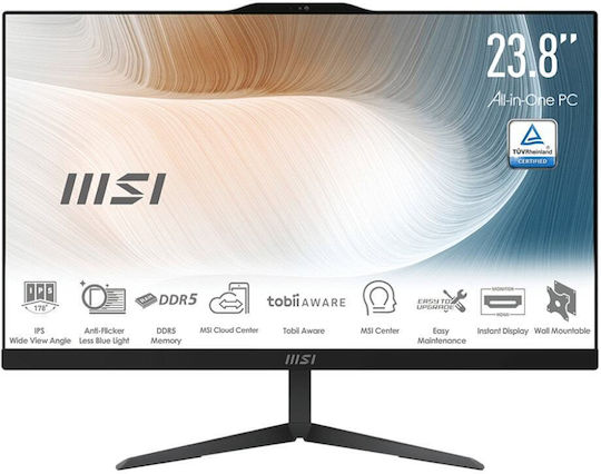 MSI AIO Modern AM242 1M-1221EU 23.8" (3-100U/8GB/256GB SSD/FHD/W11 Pro)