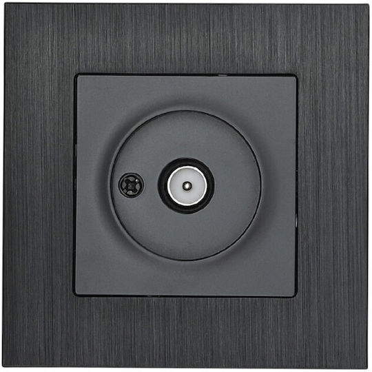Evripos TV Coaxial Metal Socket Black Bassiakos