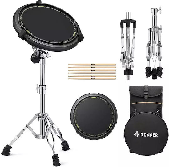 Donner EC-6678 Practice Pad Practice Surface Set Base Case Drumsticks Accessories