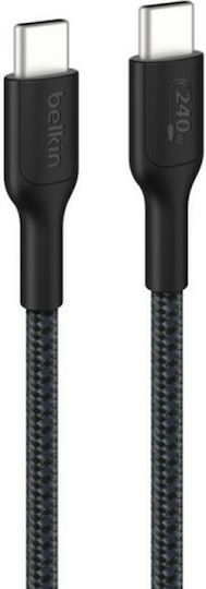 Belkin Braided USB 2.0 Cable USB-C Male - USB-C 240W PD Black 2m CAB025HQ2MBK