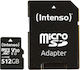 Intenso microSDXC 512GB Class 10 UHS-I 30MB/s Memory Card with Adapter