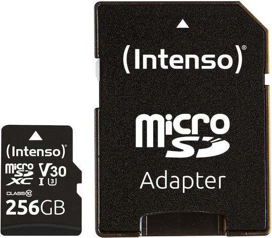 Intenso microSDXC 256GB Klasse 10 UHS-I 30MB/s mit Adapter
