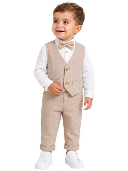 Kids' Suit Winter 4pcs Light Brown