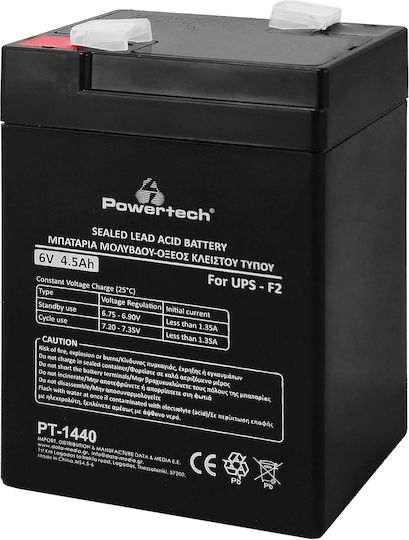 Powertech Μπαταρία UPS με Χωρητικότητα 4.5Ah και Τάση 6V PT-1440 1τμχ