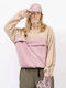 Bluza Damă Fleece De Iarnă Cu Fermoar Bej A00339141