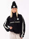 Bluza Damă Fleece De Iarnă Cu Fermoar Neagră A00250001