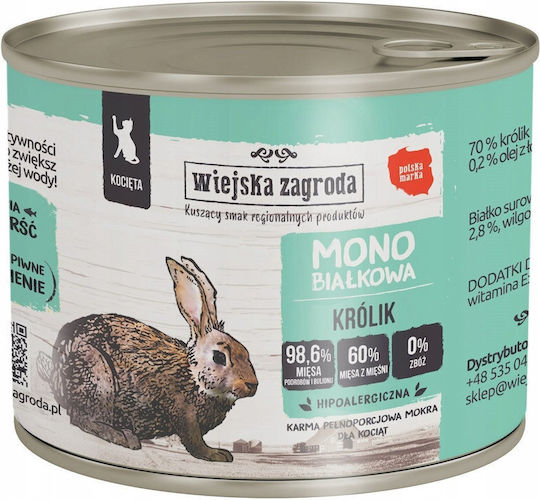 Wiejska Zagroda Wet Food Dogs with Rabbit 200gr