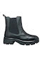 Leder Stiefeletten Damen Schwarz