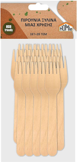 HOMie Fork Disposable Wooden 20pcs