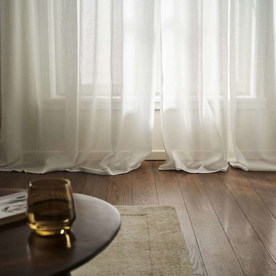 Gofis Home Κουρτίνα με Τρέσα Maisy 507 Λευκή 140x295εκ.