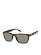 Kenneth Cole Unisex Sunglasses with Brown Tartaruga Plastic Frame and Green Lens KC1376 52N