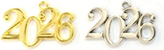 Metallisches Glücksbringer "2026" 3,5cm 0519482 Silber