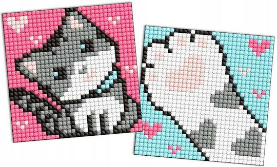 Ideyka Diamond Mosaic Magnet 9x9 Cm Kids Gray Fluffy 2 Pcs