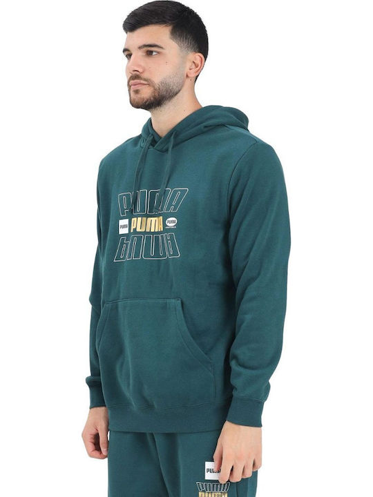 PUMA Essentials Φούτερ με Κουκούλα Πράσινο