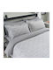 Vesta Home Vesta Home Cotton Satin Duvet Cover Set 170x240cm Single with Pillowcase Geneva Gray
