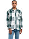 Long-sleeved Flannel Shirt Checked Green