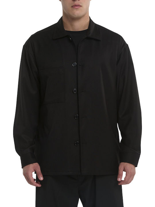 Μακρυμάνικo Τζιν Overshirt Μαύρο