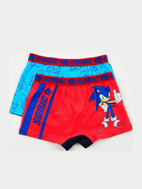 Superheroes Set of Kids' Boxers Light Blue-Red 2pcs