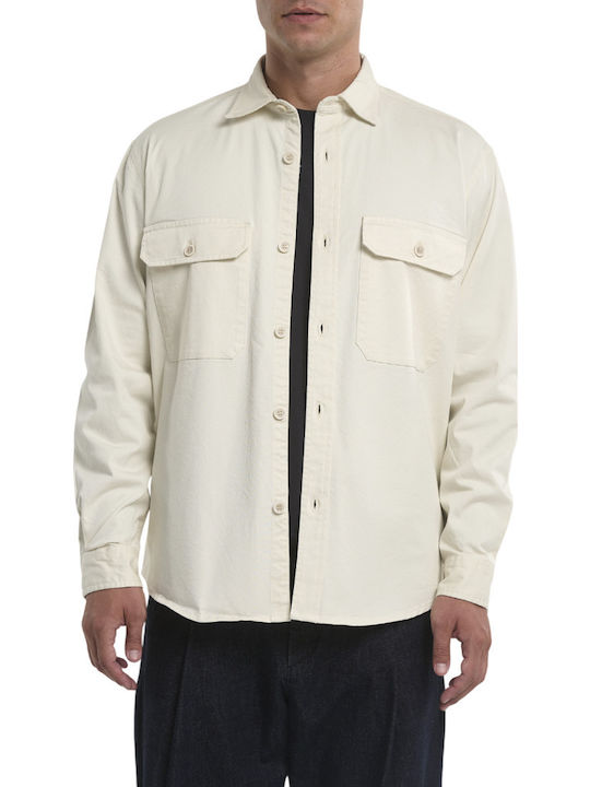 Μακρυμάνικo Overshirt Εκρού