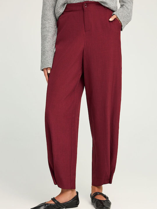 Funky Buddha Damen Stoff Hose mit Gummizug Burg...