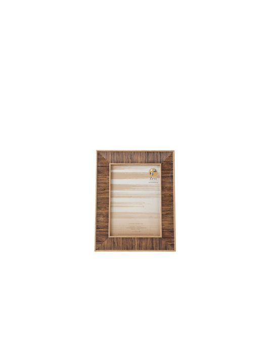 Zen Collection Plastic Photo Frame with Brown Frame