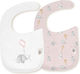 Interbaby Αδιάβροχη Σαλιάρα από 100% Βαμβάκι με Αυτοκόλλητο Pink 2τμχ
