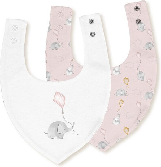 Interbaby Μπαντάνα Υφασμάτινη με Κουμπί Pink 2τμχ