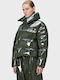 Alta Vision Women's Short Puffer Jacket for Spring or Autumn Green