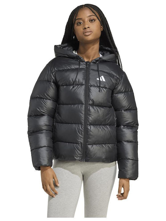 Essentials Damen Puffer Jacke Wasserdicht für Winter Schwarz