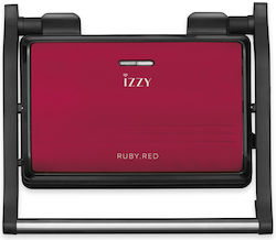 Izzy Panini 1000W за 2 Сандвичи Червена Izzy Panini 1000W за 2 Сандвичи Червена