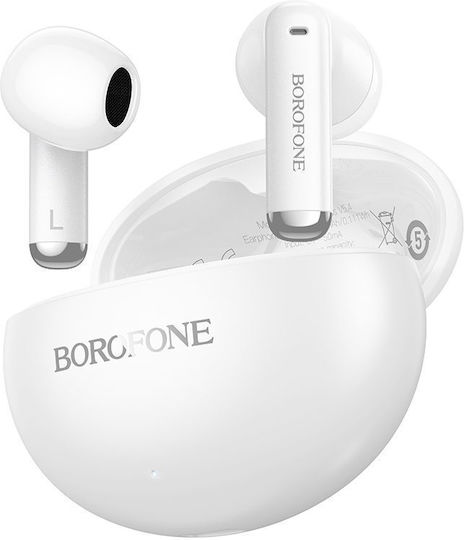 Borofone FQ12 Earbud Bluetooth Handsfree Ακουστικά με Θήκη Φόρτισης Λευκά