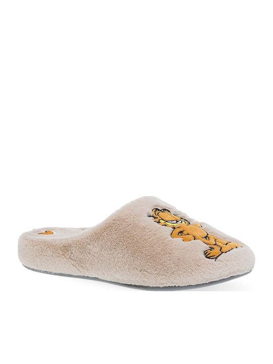 Garfield Χειμερινές Γυναικείες Παντόφλες Μπεζ