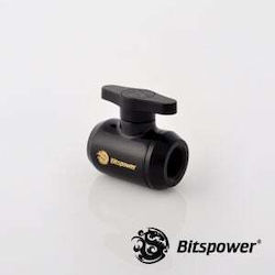 Bitspower 2x Ig 1/4 Inch Shut-off Valve Black Handle White