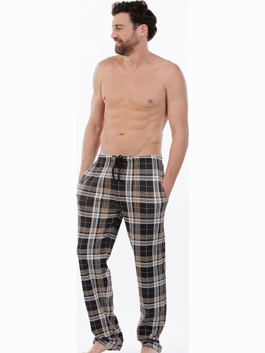 MEI Men's Winter Checked Pajama Pants Multicolor