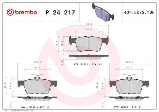 Brembo Brake Pad Set Disc Brake P 24 217