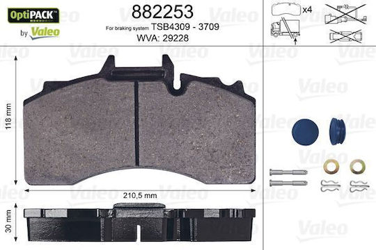 Satz Bremsbeläge Scheibenbremse Valeo 882253