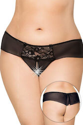 Chilot Sexy Dama Mărime Mare Negru Airy Mesh Sfl2433-b
