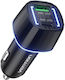 Vention Car Charger 48W with Ports: 1xUSB 1xType-C