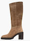 Leder Damenstiefel Tabac Braun