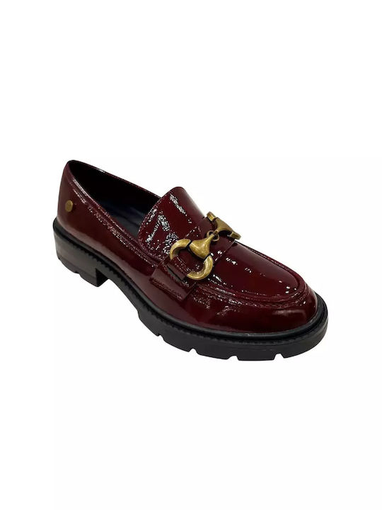 Λουστρίνι Γυναικεία Loafers σε Μπορντό Χρώμα