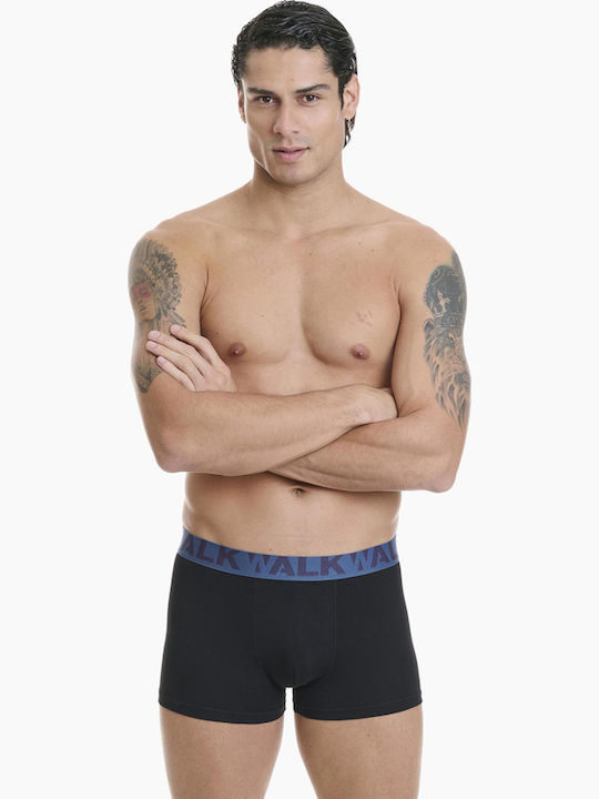 Walk Men's Boxers Blue, Bordeaux 2Pack