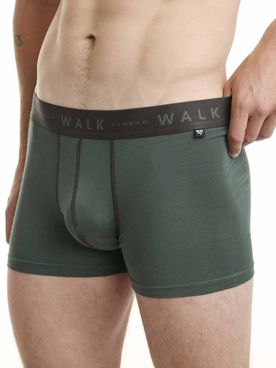 Walk Ανδρικά Μποξεράκια Καφέ-χακί 2Pack