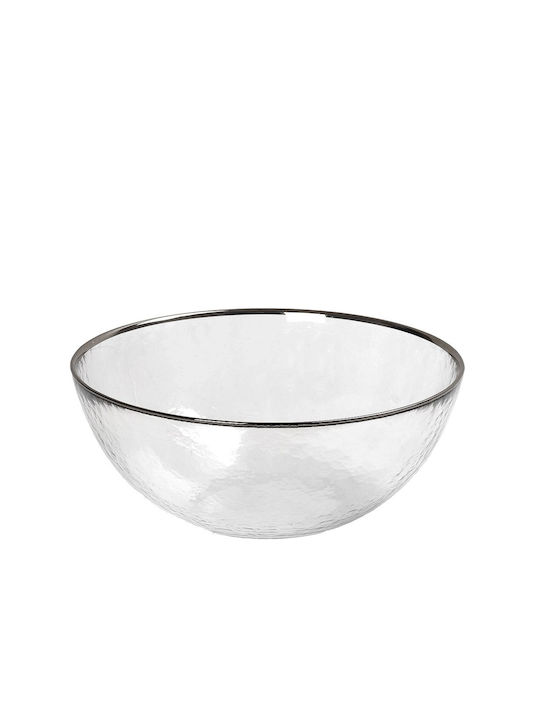 Espiel Serving Bowl Round Glass Silver