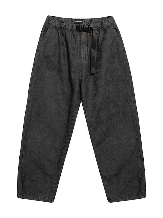 Kaotiko Men's Jeans Pants Relaxed Fit Baggy Black