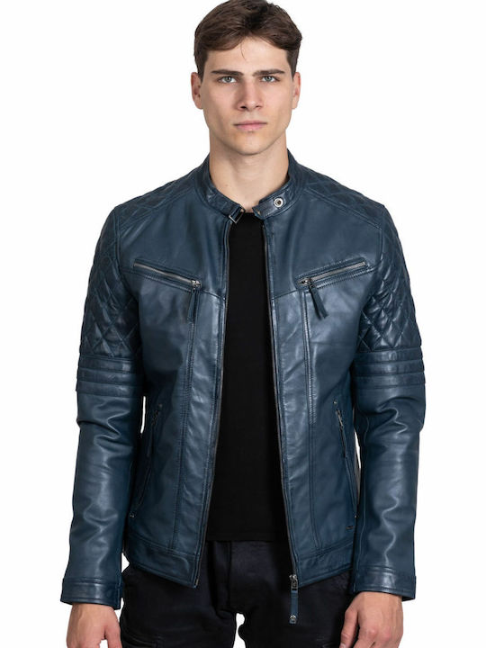Vainas Bravo Leather Jacket Biker Blue